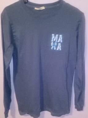 Simply Southern Gray Long-Sleeve Shirt with Blue Floral MAMA Graphic
